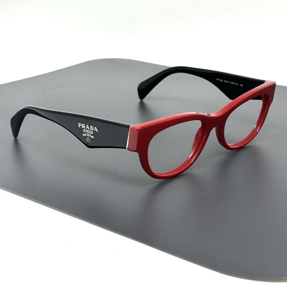 PRADA VPR13Q Eyeglasses in color SMN 1O1 Eyeglasses Frames Italy Red Black 52 mm - Picture 1 of 14